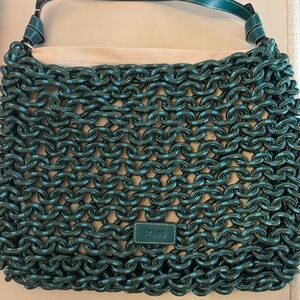 RARE FIND: STAUD leather trim woven purse